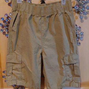 Kids tan khaki cargo shorts